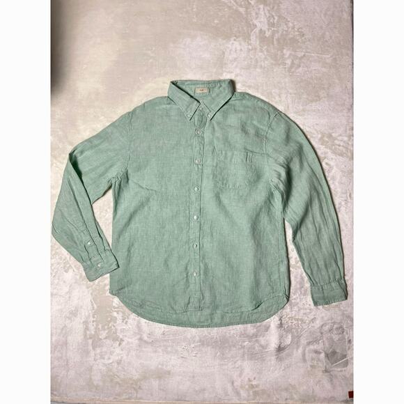 J. Crew Other - Baird McNutt Irish Linen Camp Shirt Men's XL J Crew Slim Fit Pale Mint Green